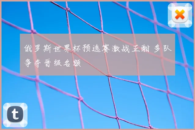 俄罗斯世界杯预选赛激战正酣 多队争夺晋级名额